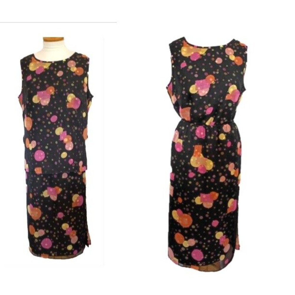 Vintage VIRGO Layered Polka Dot 2 piece Top & Skirt Size M
